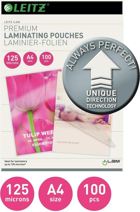 Produktbild Leitz Laminierfolie (A4, 100 Stück, 125 µm)