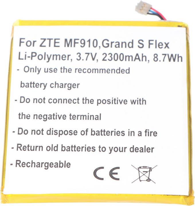 Actual product image AccuCell Akku ZTE MF910, Li3823T43P3h715345, ZTE Grand S Flex, MF910, MF910 4G LTE