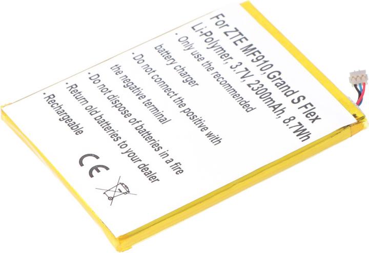 Actual product image AccuCell Akku ZTE MF910, Li3823T43P3h715345, ZTE Grand S Flex, MF910, MF910 4G LTE