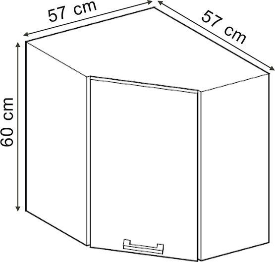 Produktbild Vicco Eckhängeschrank R-Line (57 x 34.10 x 60 cm)