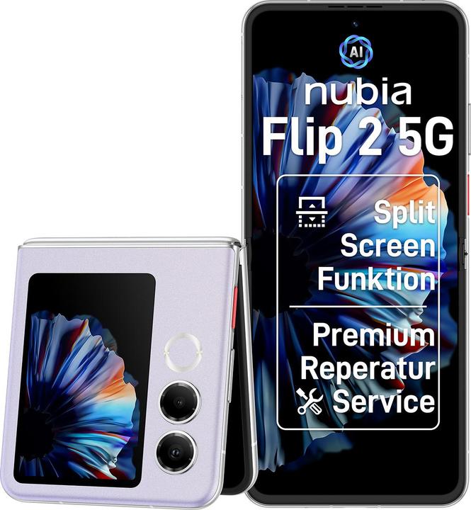 Produktbild Nubia Flip 2 5GB / 8GB / 256GB / Lilac P (256 GB, Lilac Purple, 6.90", Dual SIM)