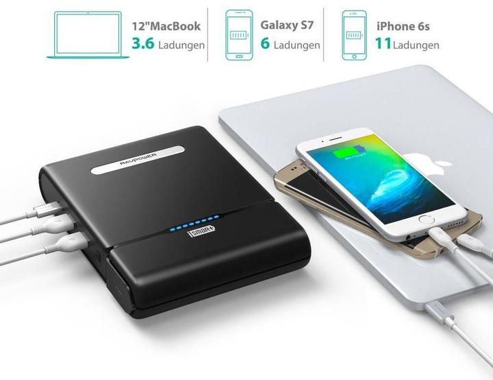 Immagine prodotto RAVPower Rp-Pb055 (27000 mAh, 80 W, 100 Wh)