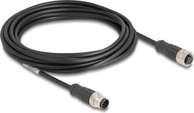 Produktbild Delock M12 Kabel A-kodiert 8 Pin Stecker zu Buchse PVC 5 m (S/FTP, CAT5e, 5 m)