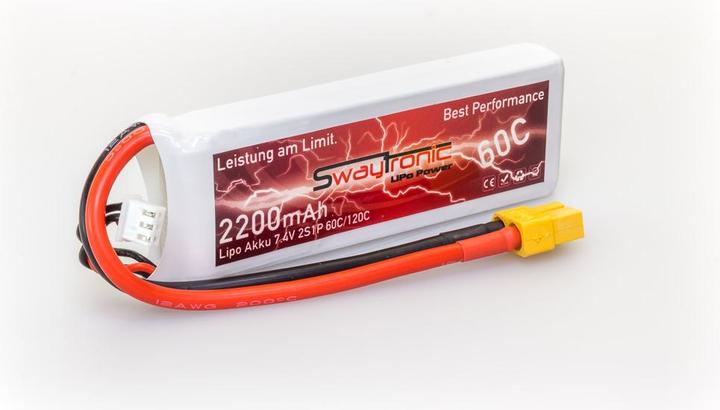 Actual product image Swaytronic 2S 7.4V 2200mAh 60C/120C XT60 (7.40 V, 2200 mAh)