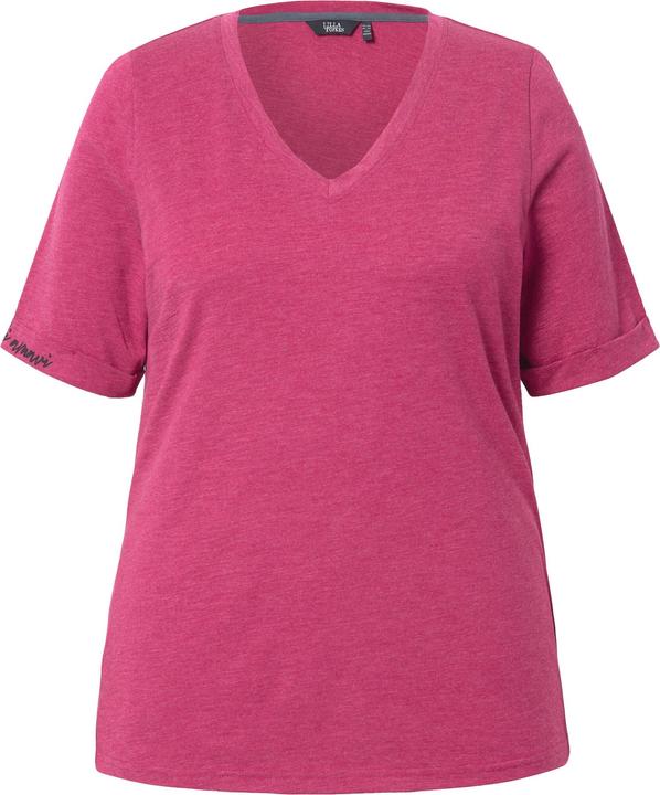 Actual product image Ulla Popken Latin Lettering Short Sleeve V-Neck Tee (46, 48)