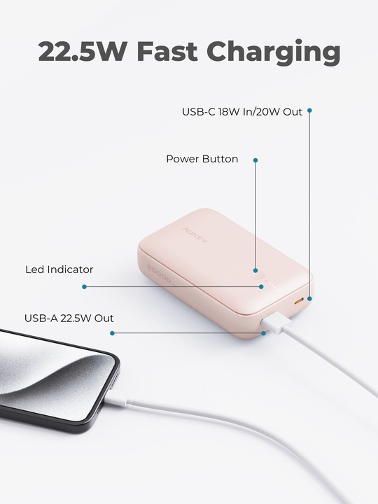 Immagine prodotto Aukey Spark Mini (20000 mAh, 22.50 W, 77 Wh)