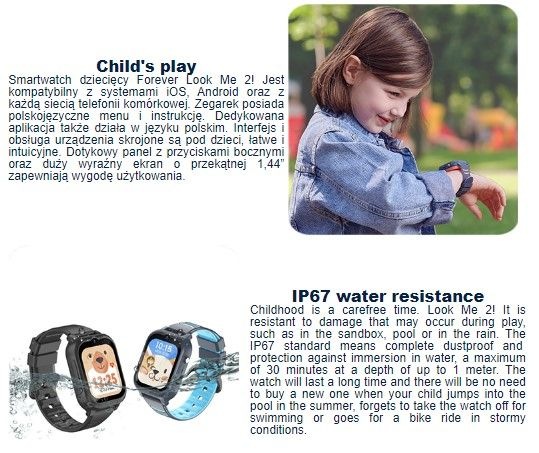 Immagine prodotto Forever Smartwatch GPS WiFi 4G Bambini KW-510 nero (4G)