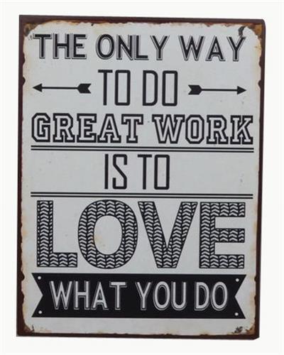 Produktbild La Finesse Metall Schild 35x26 cm The only way to great work