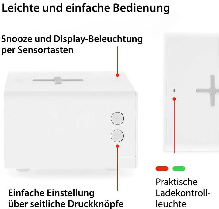 Actual product image ADE digital alarm clock / with induction charging function