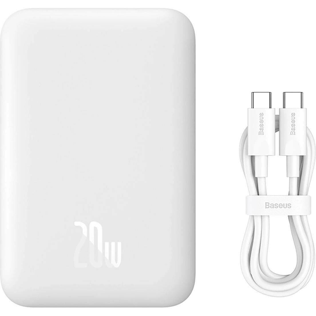 Baseus Magnetic Mini (6000 mAh, 20 W, 20 Wh), Powerbank, Weiss
