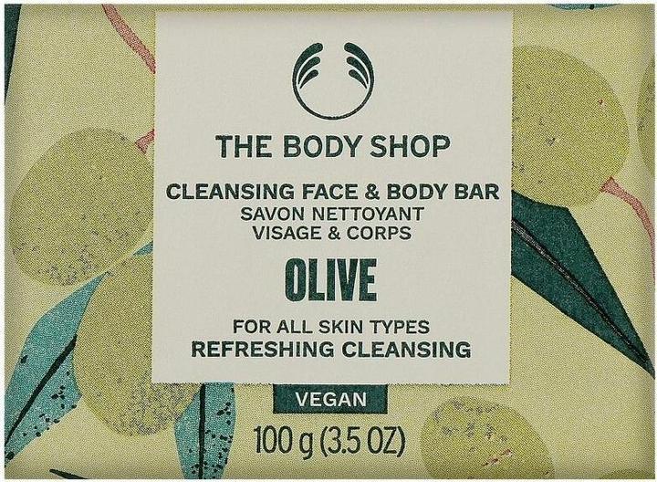 Actual product image The Body Shop - Solid soap for face and body Olive (Cleansing Face & Body Bar) 100 g (Facial cleansing wipes)