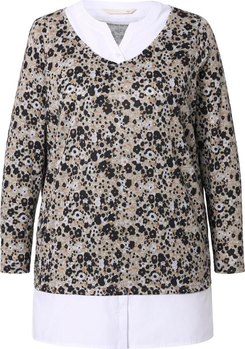 Immagine prodotto Miamoda 2-in-1-Pullover, A-Linie, floraler Feinstrick, Bluseneinsatz (56)