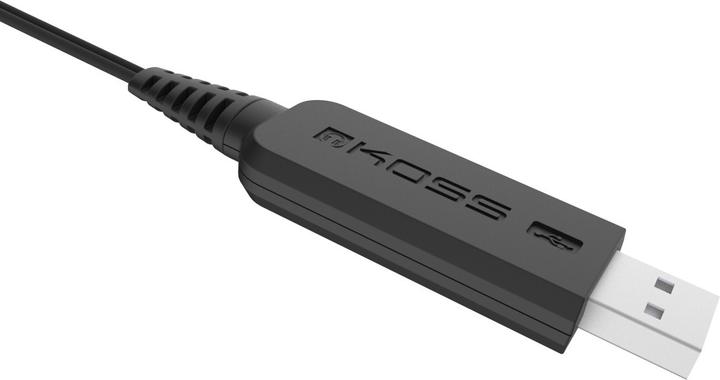 Actual product image Koss CS195 USB with cable, on-ear, microphone, USB Type-A, black (Cable, USB-A)