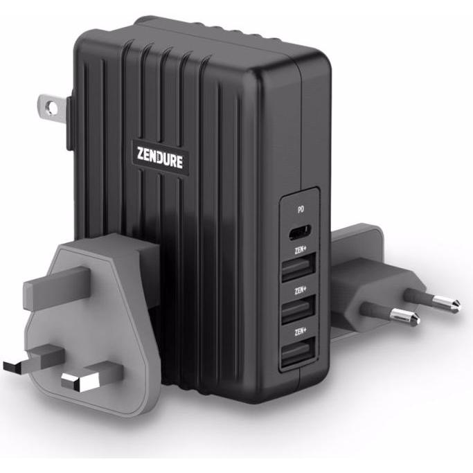 Zendure 4-Port Charger with PD 45W (45 W), USB Ladegerät, Schwarz