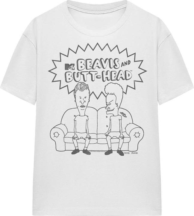 Actual product image Beavis and Butthead Unisex Adult Couch Logo T-Shirt (L)