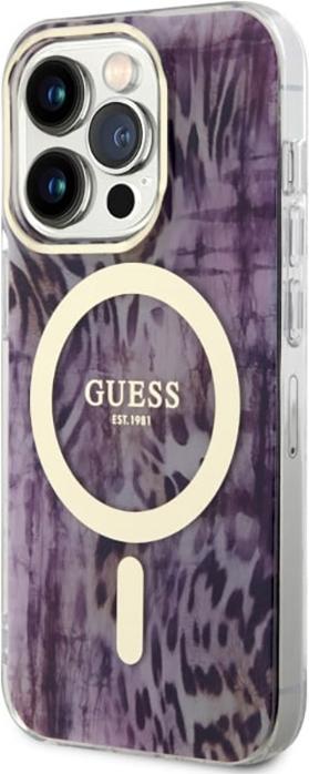 Produktbild Guess GUHMP14XHLEOPWP iPhone 14 Pro Max 6.7" ró?owy/pink hardcase Leopard MagSafe (Apple iPhone 14 Pro Max)
