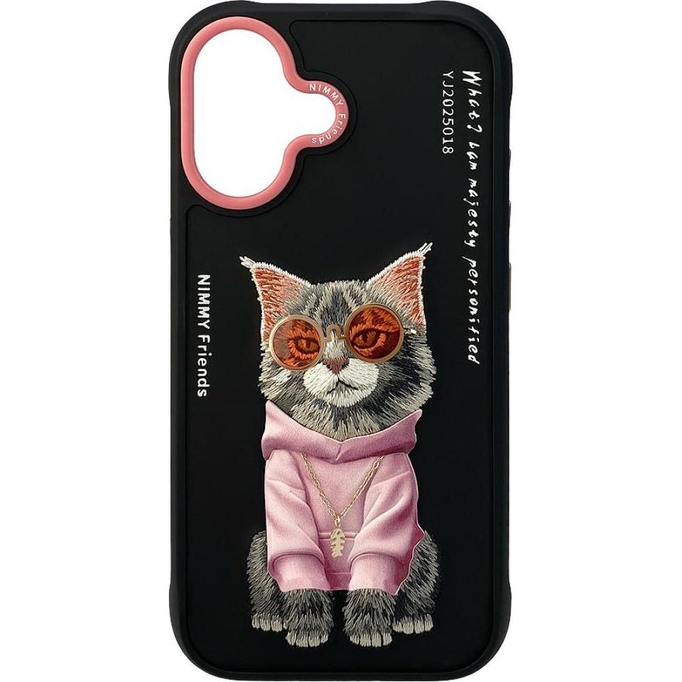 Nimmy Etui Glasses Cool Cat do iPhone 17 czarny (Apple iPhone 17), Cover smartphone, Nero