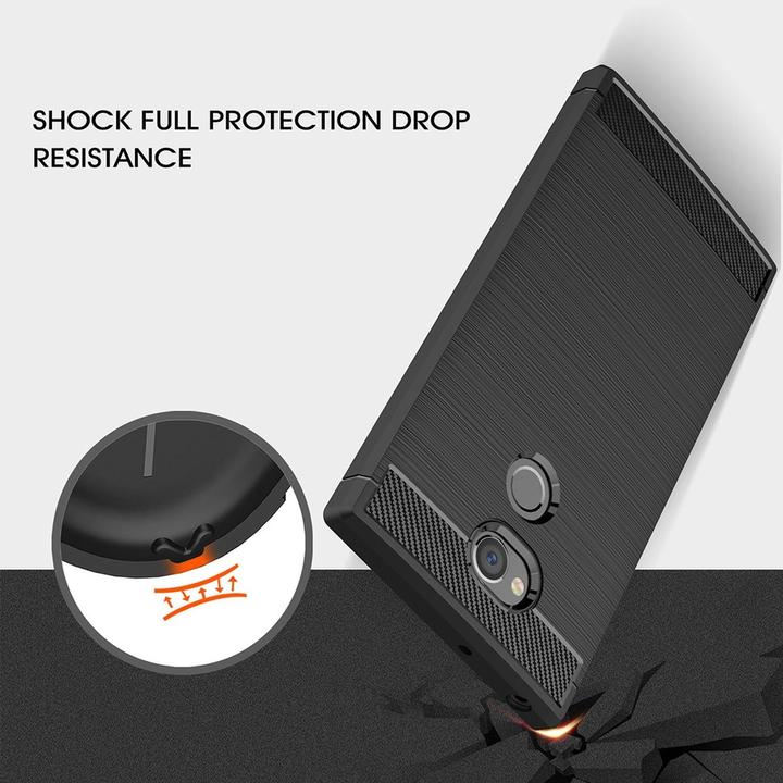 Produktbild König Design Hülle Handy Schutz für Sony Xperia XA2 Ultra Case Cover Bumper Carbon Optik Blau (Sony Xperia XA2 Ultra)