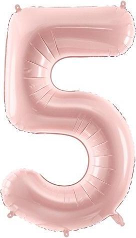 Actual product image Partydeco Foil balloon 5, light pink, 72 cm (1 Piece)