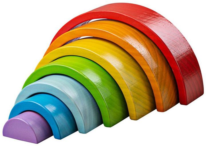 Bigjigs Small rainbow stacking game made of wood