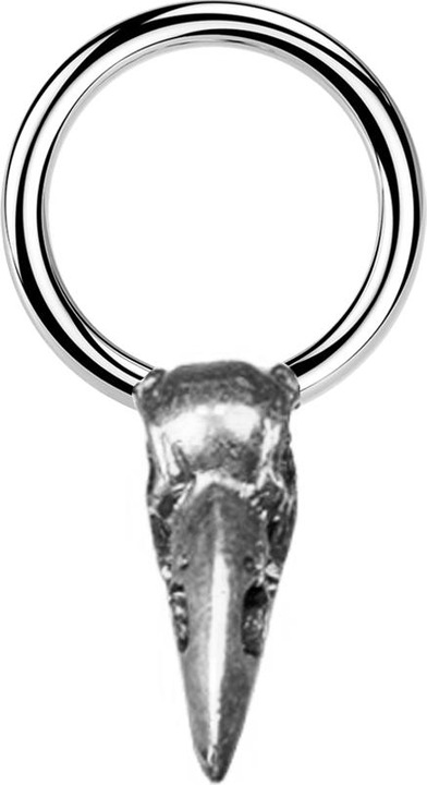 Image du produit Star Piercing Micro Closure Ring silber Krähenschädel silber (Laiton, Acier chirurgical 316L)