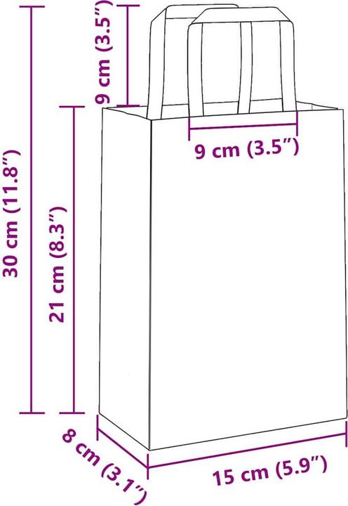 Actual product image vidaXL Papiertragetasche (250x)
