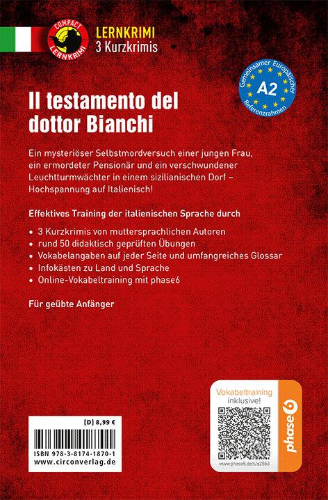 Nährwerte und Zutaten Il testamento del dottor Bianchi (Deutsch, Cinzia Tanzella, Daniela Ronchei, Myriam Caminiti, 2019)
