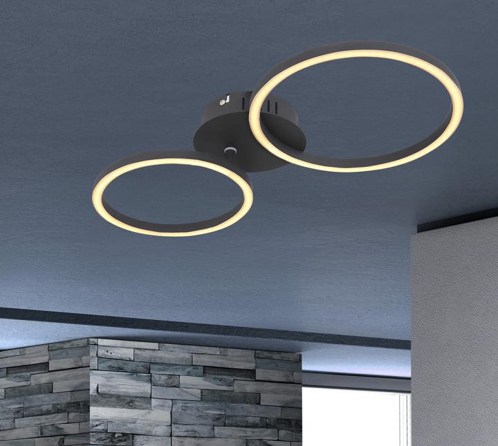 Actual product image Globo Ceiling lamp Kendy black matt 1xLED (900 lm)