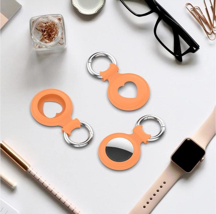 Produktbild Screenguard Apple Airtag Liquid Silikon Heart Case mit Anhänger