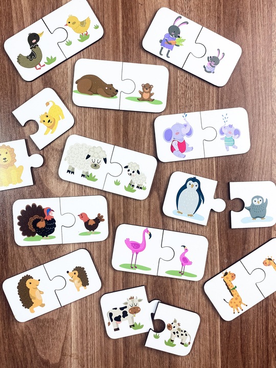 Immagine prodotto Activity Board Puzzle da 2 pezzi, materiale didattico, schede per la scuola materna, gioco di abbinamento di
