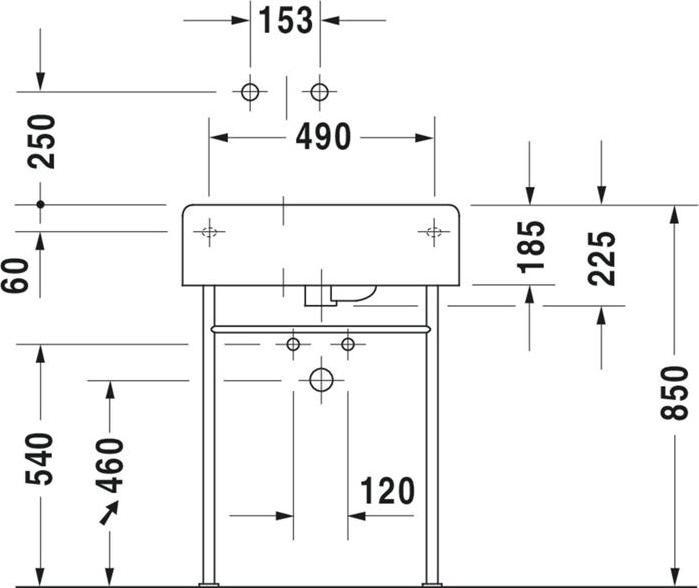 Produktbild Duravit Universalbecken SCOLA m ÜL HLB 615x460mm HL-Vorstich Be li we (Einbauspüle, 46 cm, 61.50 cm)