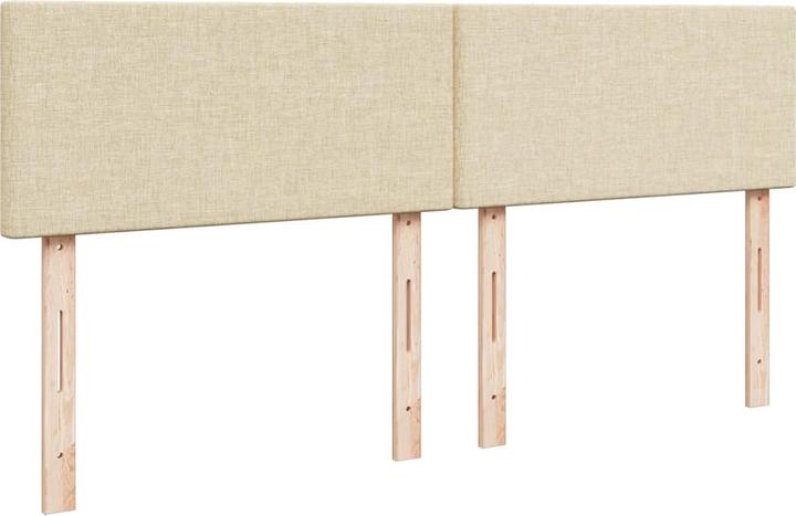 Produktbild vidaXL Boxspringbett Polsterbett Bett Doppelbett Matratze Creme 160x200cm Stoff (160 x 200 cm)