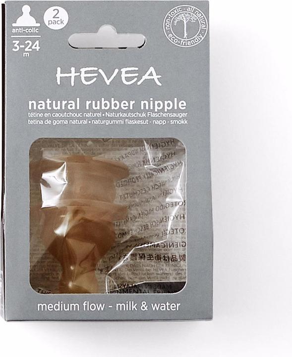 Actual product image Hevea Teat medium flow 2 pieces
