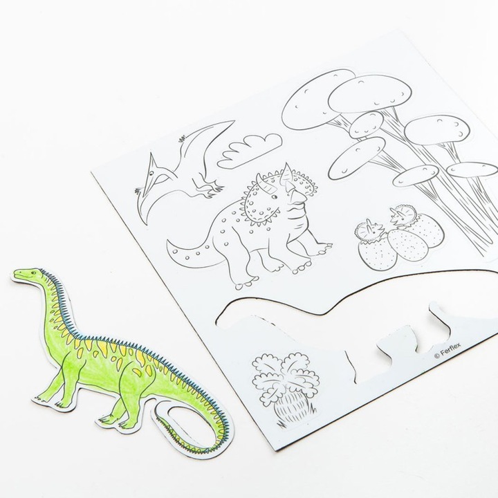 Actual product image Ferflex 52 magnets to colour, dinosaurs (54 x)