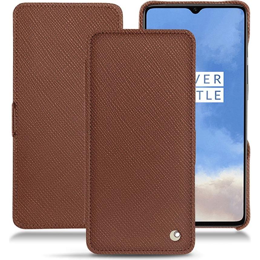 Noreve Lederschutzhülle horizontal (OnePlus 7T), Smartphone Hülle, Braun