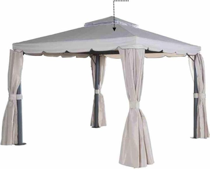 Siena Garden Dach Pavilion Dubai 3 x 3 grau Polyester 250 g/m²,PU-bes (295 cm, 295 cm)