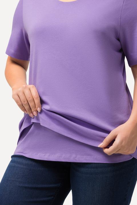 Produktbild Ulla Popken Shirt, doppellagige Vorderseite, Slim, Rundhals, Halbarm (56)