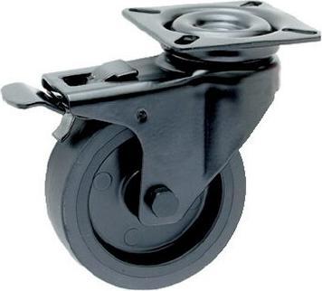 OK-Line Rotelle girevoli 100 nero, c.freno, 80kg