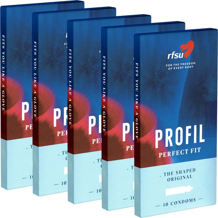 rfsu Profil» Sparpack - 50 (5x10) Kondome mit besonderer konturierter Passform (50 Stk.)