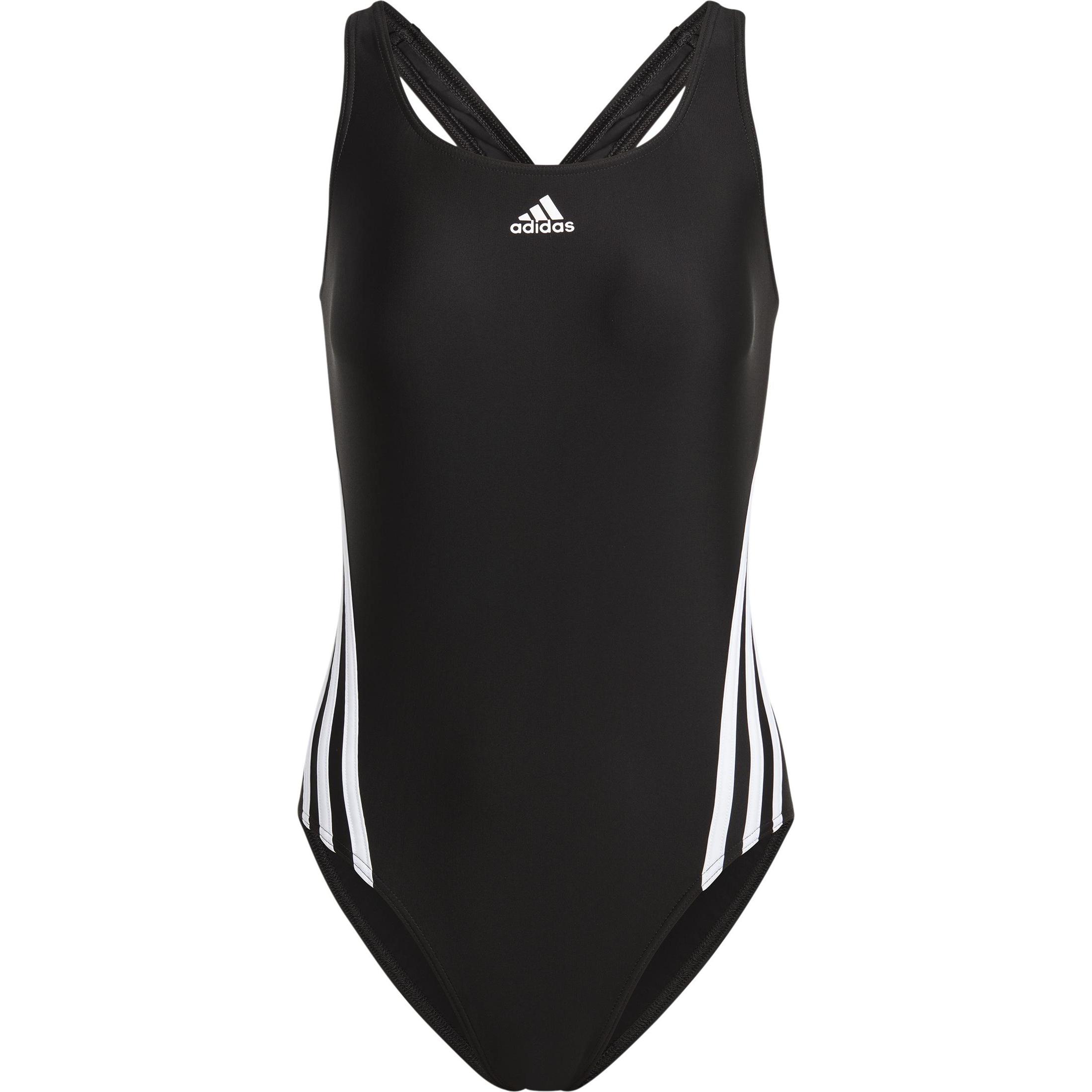 adidas, Damen, Badeanzug, 3S SWIMSUIT,BLACK/WHITE BLACK/WHITE Grösse: 42, Schwarz, (42)