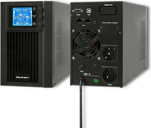 Immagine prodotto Qoltec 53042 Gruppo di continuità| On-line| Onda sinusoidale pura| 1kVA| (1000 VA, 800 W, Doppio convertitore online UPS)