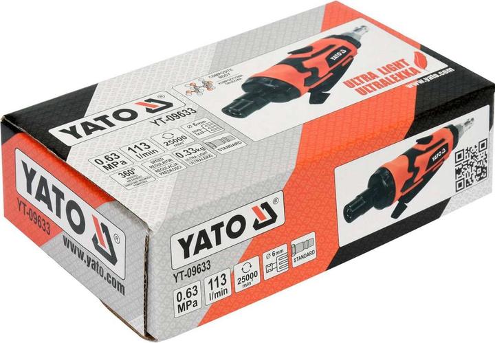 Actual product image Yato Professional Compressed Air Mini Cutter Straight | 6mm | YT-09633 (Eccentric grinder)