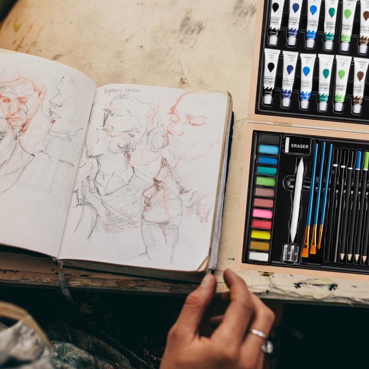 Immagine prodotto Relaxdays Valigetta con kit da pittura e disegno