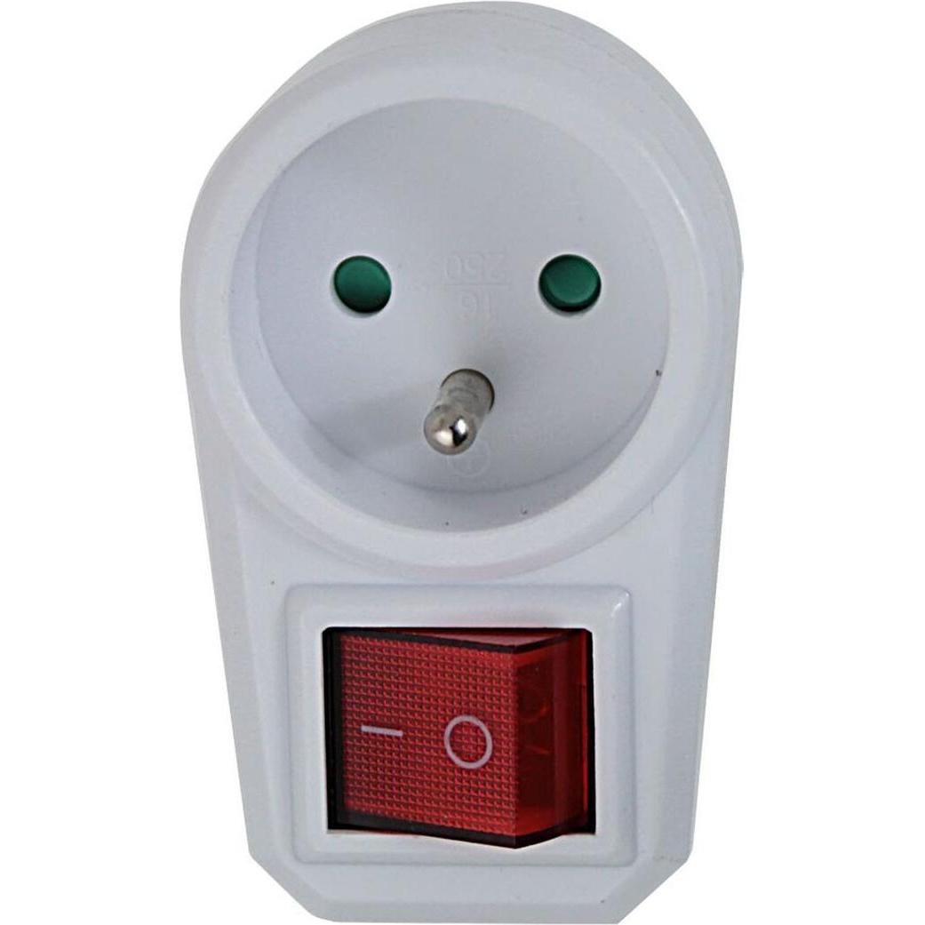 Esperanza, Ciabatta multipresa, ELK301W Elektrischer Splitter 1 Steckdose Schalter Weiss (1x, CEE 7/4)