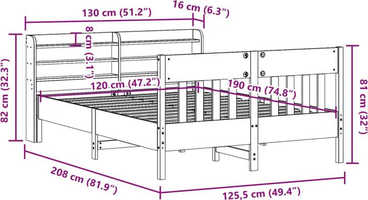Image du produit vidaXL Bettgestell (120 x 190 cm)