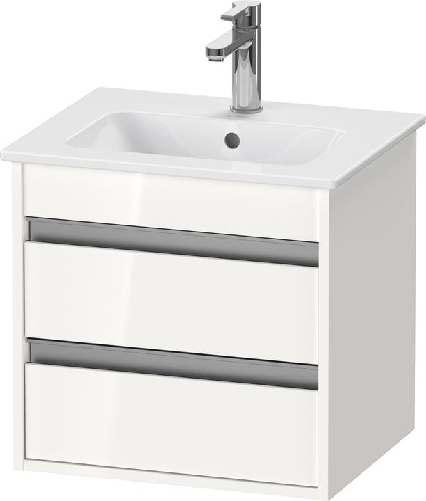 Actual product image Duravit Ketho vanity unit wall-mounted Compact 6444, 2 drawers, incl. siphon cut-out and apron, 600m