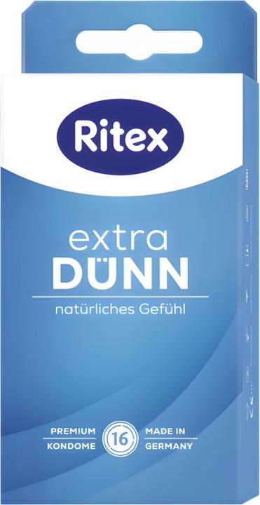 Image du produit Ritex «Extra Dünn Natürlich» Kondome 16 Stück, 0,06 mm, 53 mm, vegan, silikonbefeuchtet, geruchsfrei (16 pcs)