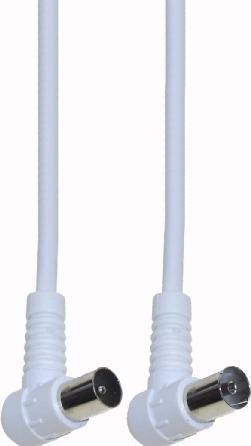 Image du produit E+P HFW 2 2.5m coax plug coax jack blanc Câble coaxial (90 dB, Câble d'antenne)