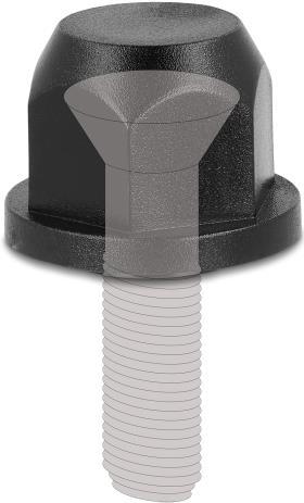 Actual product image Delock M12 thread protection cap black 2 pieces