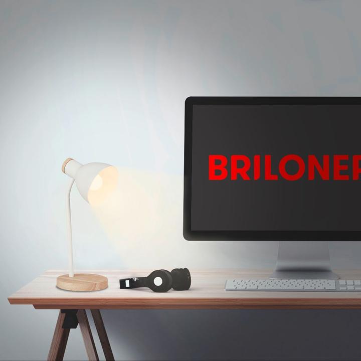 Image du produit Briloner PREP Tischleuchte - Weiss, Holz (E14)
